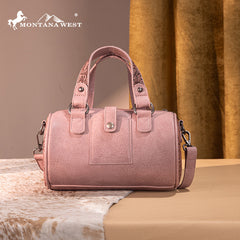 Montana West Western Tooled Buckle Collection Mini Barrel Crossbody Bag