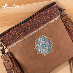 Montana West Tooled Aztec Concho Collection Crossbody