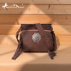 Montana West Tooled Aztec Concho Collection Crossbody