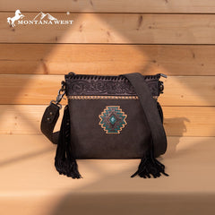 Montana West Tooled Aztec Concho Collection Crossbody