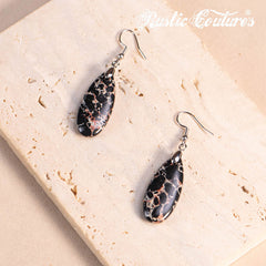 Rustic Couture's® Natural Stone Water Drop Dangle Earrings