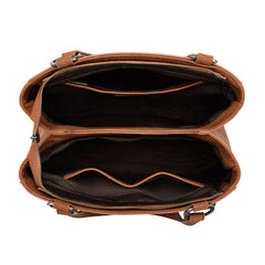 Trinity Ranch Genuine Hair-On Cowhide Tooled Collection Concealed Carry Tote
