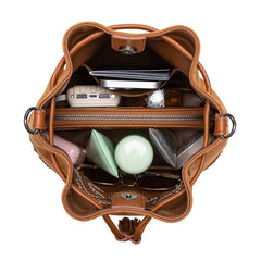 Montana West Boot Stitch Fringe Drawstring Crossbody Bag