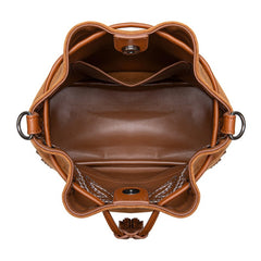 Montana West Boot Stitch Fringe Drawstring Crossbody Bag