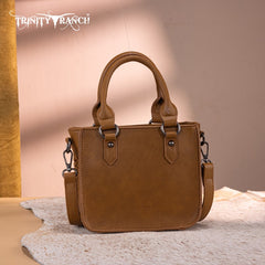 Trinity Ranch Western Floral Tooled Mini Tote Bag