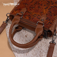 Trinity Ranch Western Floral Tooled Mini Tote Bag
