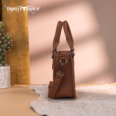 Trinity Ranch Western Floral Tooled Mini Tote Bag