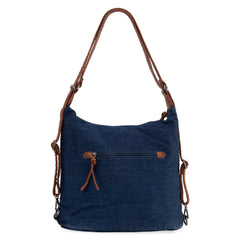 WG103-2008 Wrangler Floral Tooled Denim Hobo/Crossbody Backpack (Convertible ) Navy