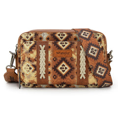 Wrangler Southwestern Pattern Dual Sided Print Crossbody Purse With Wallet Compartment