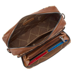 Wrangler Southwestern Pattern Dual Sided Print Crossbody Purse With Wallet Compartment