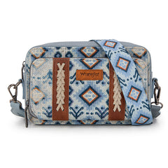 Wrangler Southwestern Pattern Dual Sided Print Crossbody Purse With Wallet Compartment