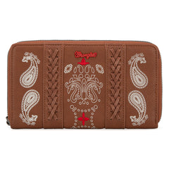 WG134-W006 Wrangler Bandana Paisley Print Wallet Brown
