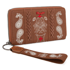 WG134-W006 Wrangler Bandana Paisley Print Wallet Brown