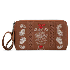 WG134-W006 Wrangler Bandana Paisley Print Wallet Brown