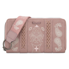 WG134-W006 Wrangler Bandana Paisley Print Wallet -Pink