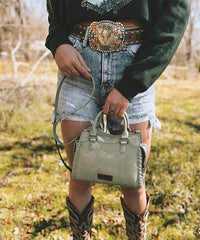 Wrangler Braided Detail Tote/Crossbody Bag