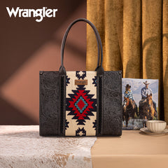 Wrangler Vintage Tooled Aztec Pattern Print Concealed Carry Large Tote