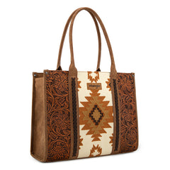 Wrangler Vintage Tooled Aztec Pattern Print Concealed Carry Large Tote