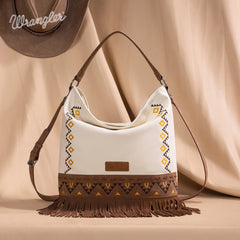 Wrangler Aztec Embroidered Fringe Shoulder Bag
