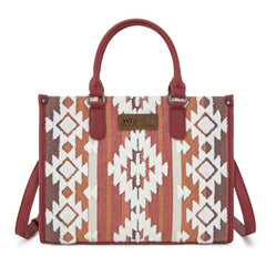Wrangler Sherpa Aztec Canvas Tote Bag