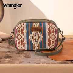 Wrangler Sherpa Aztec Canvas Crossbody