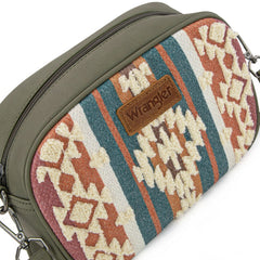 Wrangler Sherpa Aztec Canvas Crossbody