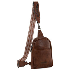 WG87-324 Wrangler Sling Bag/Crossbody/Chest Bag - Dark Brown