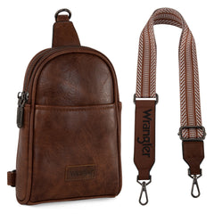 WG87-324 Wrangler Sling Bag/Crossbody/Chest Bag - Dark Brown