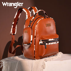Wrangler Cow Print Decorated Zipper Backpack