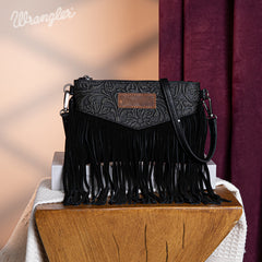 Wrangler Vintage Floral Tooled Collection Fringe Crossbody