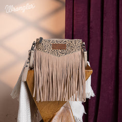 Wrangler Vintage Floral Tooled Collection Fringe Crossbody