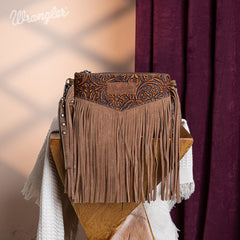 Wrangler Vintage Floral Tooled Collection Fringe Crossbody