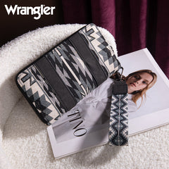 Wrangler Aztec Embroidered Canvas Whipstitch Wristlet