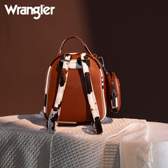Wrangler Cow Print Decorated Zipper Mini Backpack