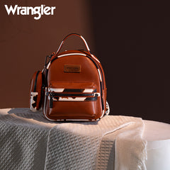 Wrangler Cow Print Decorated Zipper Mini Backpack