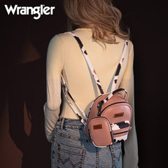 Wrangler Cow Print Decorated Zipper Mini Backpack