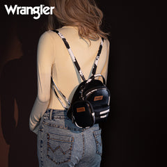 Wrangler Cow Print Decorated Zipper Mini Backpack