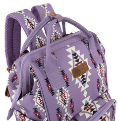2024 New Wrangler Aztec Southwestern Pattern Dual Sided Print Multi-function Backpack-Lavender