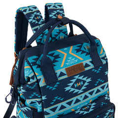 2024 New Wrangler Aztec Southwestern Pattern Dual Sided Print Multi-function Backpack-Navy
