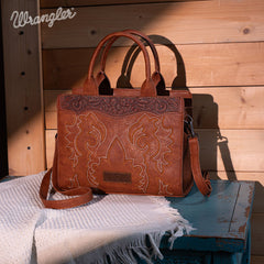Wrangler Embroidered Boot Scroll Crossbody Purse