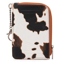 Wrangler Cow Print Mini Zip Card Case