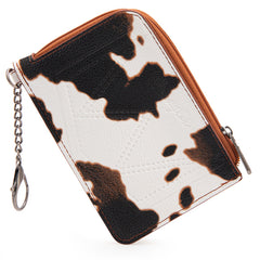 Wrangler Cow Print Mini Zip Card Case