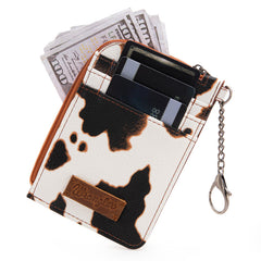 Wrangler Cow Print Mini Zip Card Case