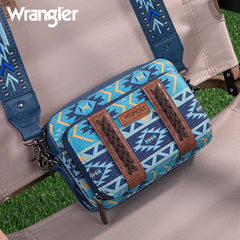 Wrangler Aztec Printed Crossbody Purse-Navy