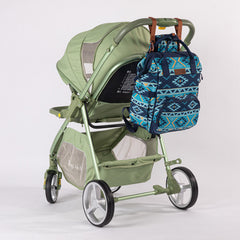 2024 New Wrangler Aztec Southwestern Pattern Dual Sided Print Multi-function Backpack-Navy