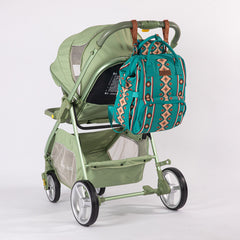 2024 New Wrangler Aztec Southwestern Pattern Dual Sided Print Multi-function Backpack-Green