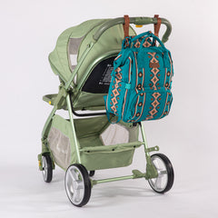 2024 New Wrangler Aztec Southwestern Pattern Dual Sided Print Multi-function Backpack-Turquoise