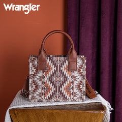 Wrangler Aztec Embroidered Whipstitch Canvas Mini Tote Bag