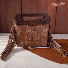 Wrangler Top Handle Embroidered Fringe Tote/Crossbody