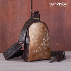Trinity Ranch Genuine Hair-On Cowhide Collection Sling Bag